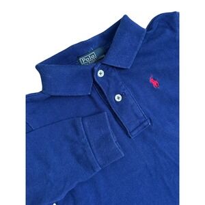 Polo Ralph Lauren Long Sleeve Polo Shirt Navy Red Pony‎ Logo Baby Infant 18M